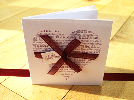 From the Heart single fold with satin paper insert